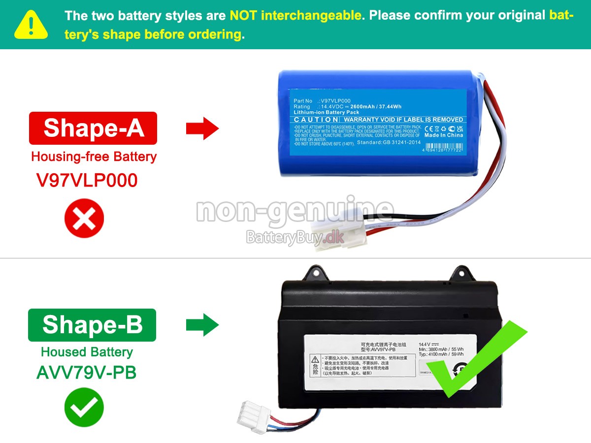 Panasonic MC-RS877 udskiftningsbatteri