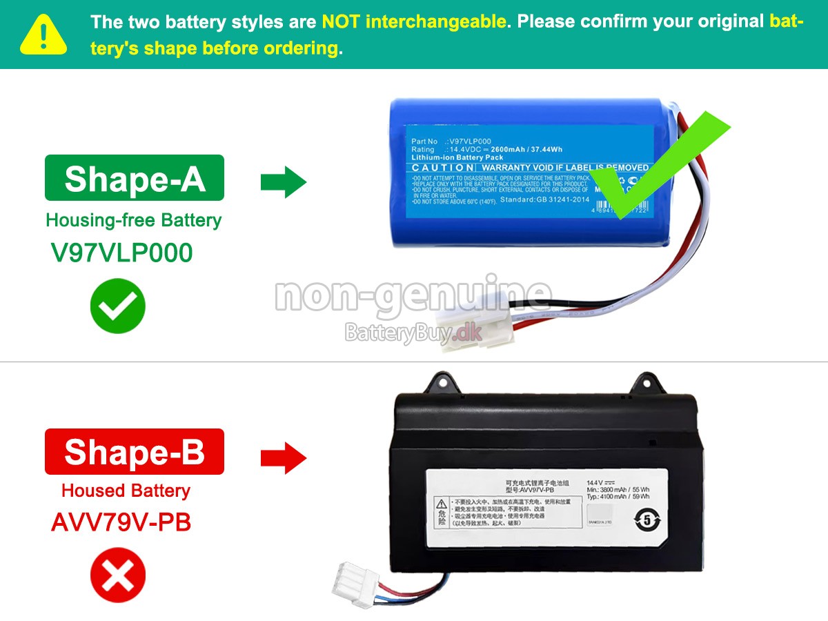 Panasonic MC-RS877 udskiftningsbatteri