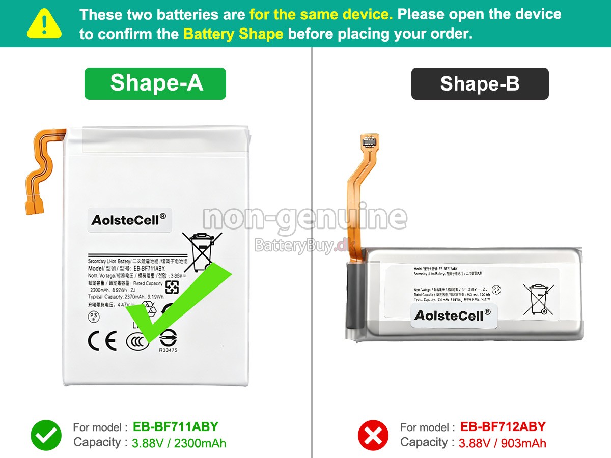Samsung GALAXY Z FILP 3 udskiftningsbatteri