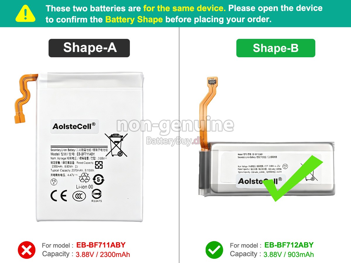 Samsung GALAXY Z FILP 3 udskiftningsbatteri
