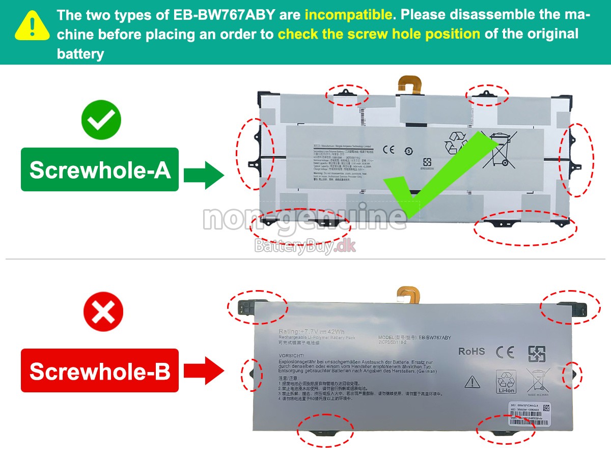 Samsung Galaxy Book S 256GB MERCURY GRAY(SPRINT) udskiftningsbatteri