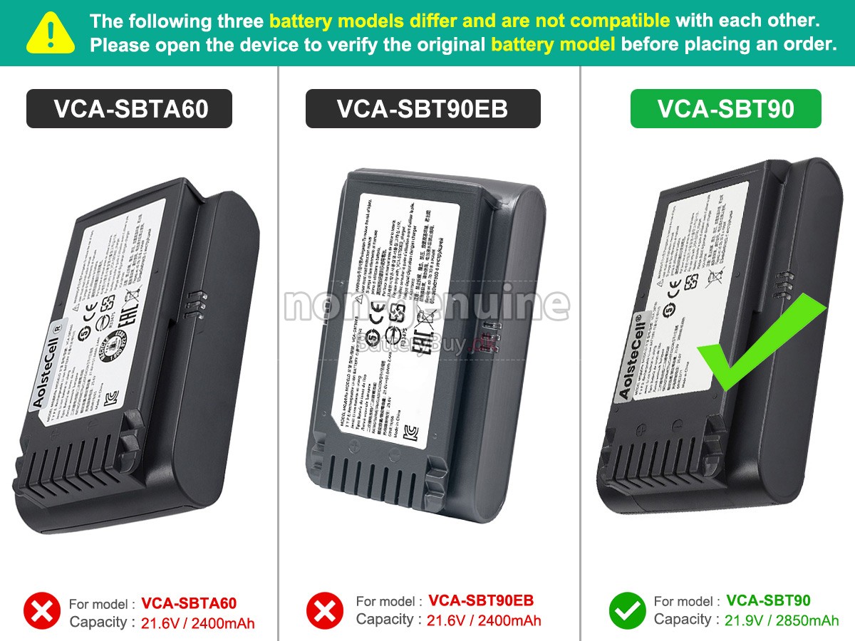 Samsung VS20T7511T5/AA udskiftningsbatteri