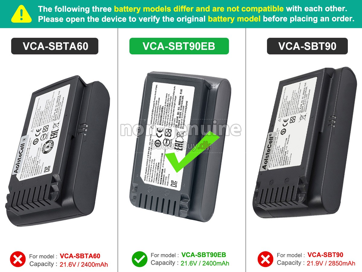 Samsung VS20T7511T5/AA udskiftningsbatteri