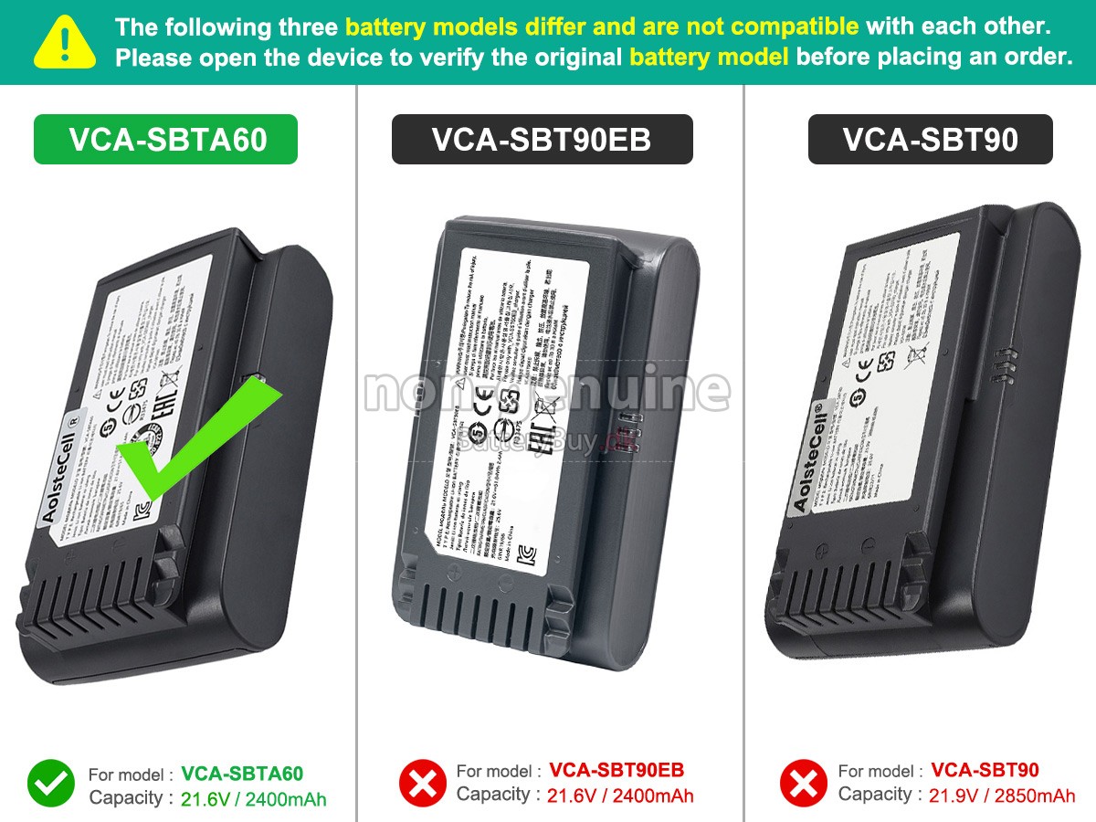 Samsung VS20T7511T5/AA udskiftningsbatteri