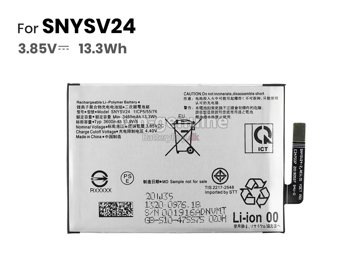 Sony SNYSV24 udskiftningsbatteri