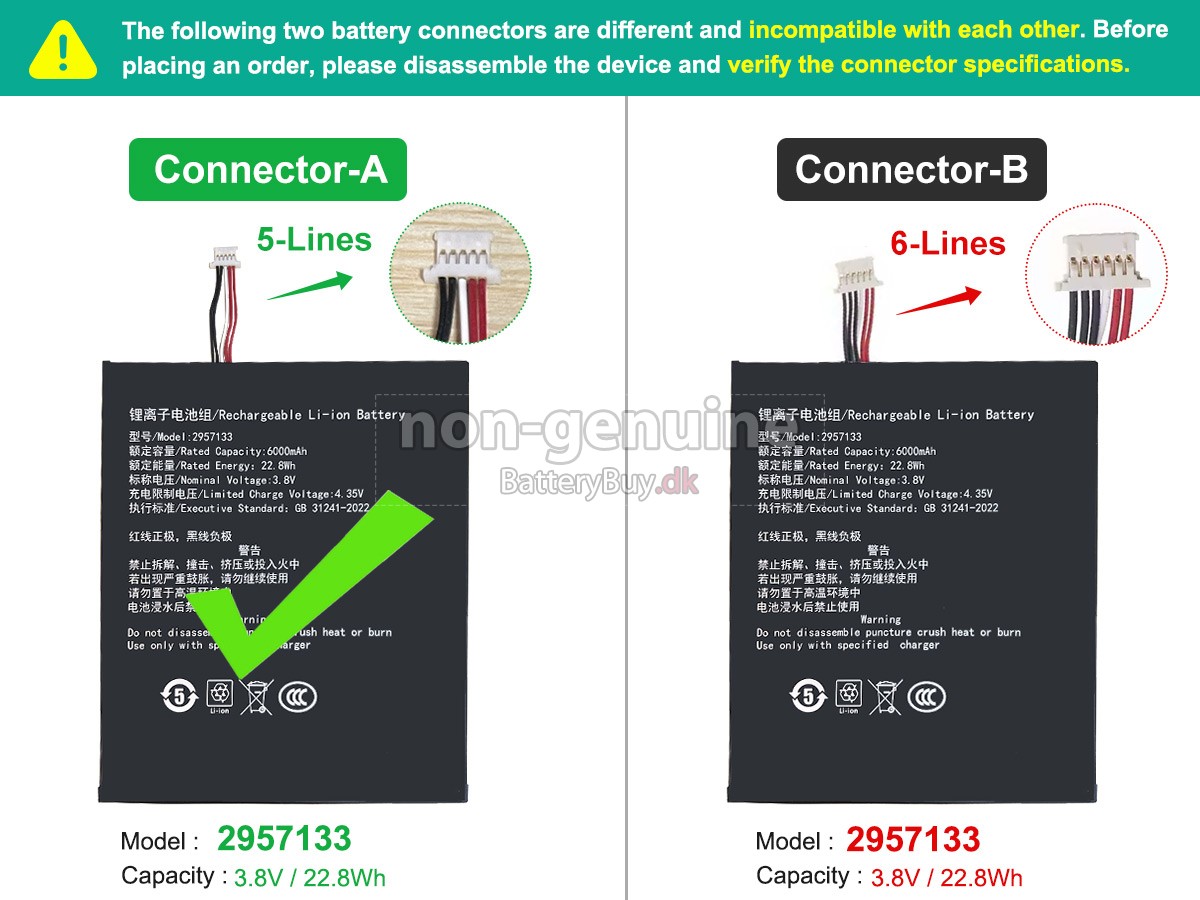 Teclast TA10 udskiftningsbatteri