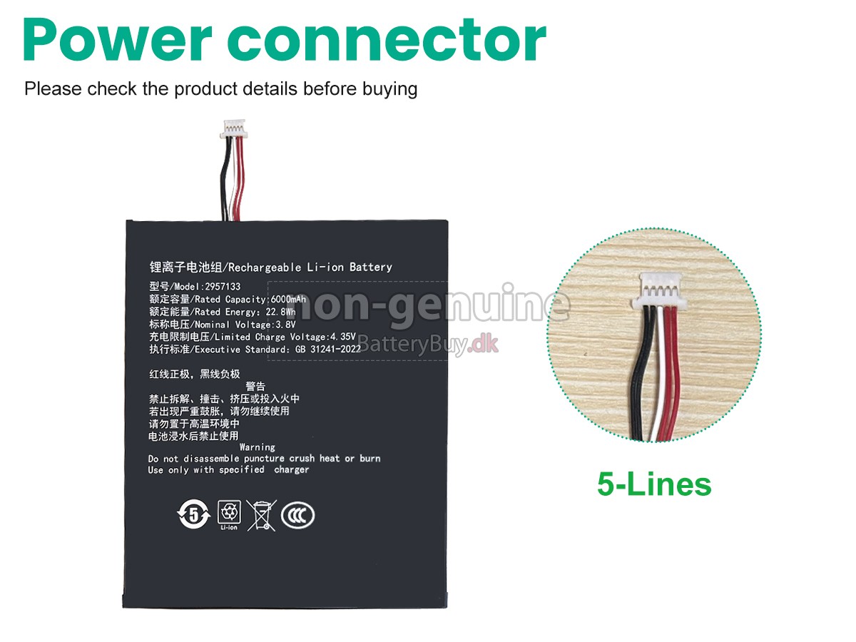 Teclast TA10 udskiftningsbatteri