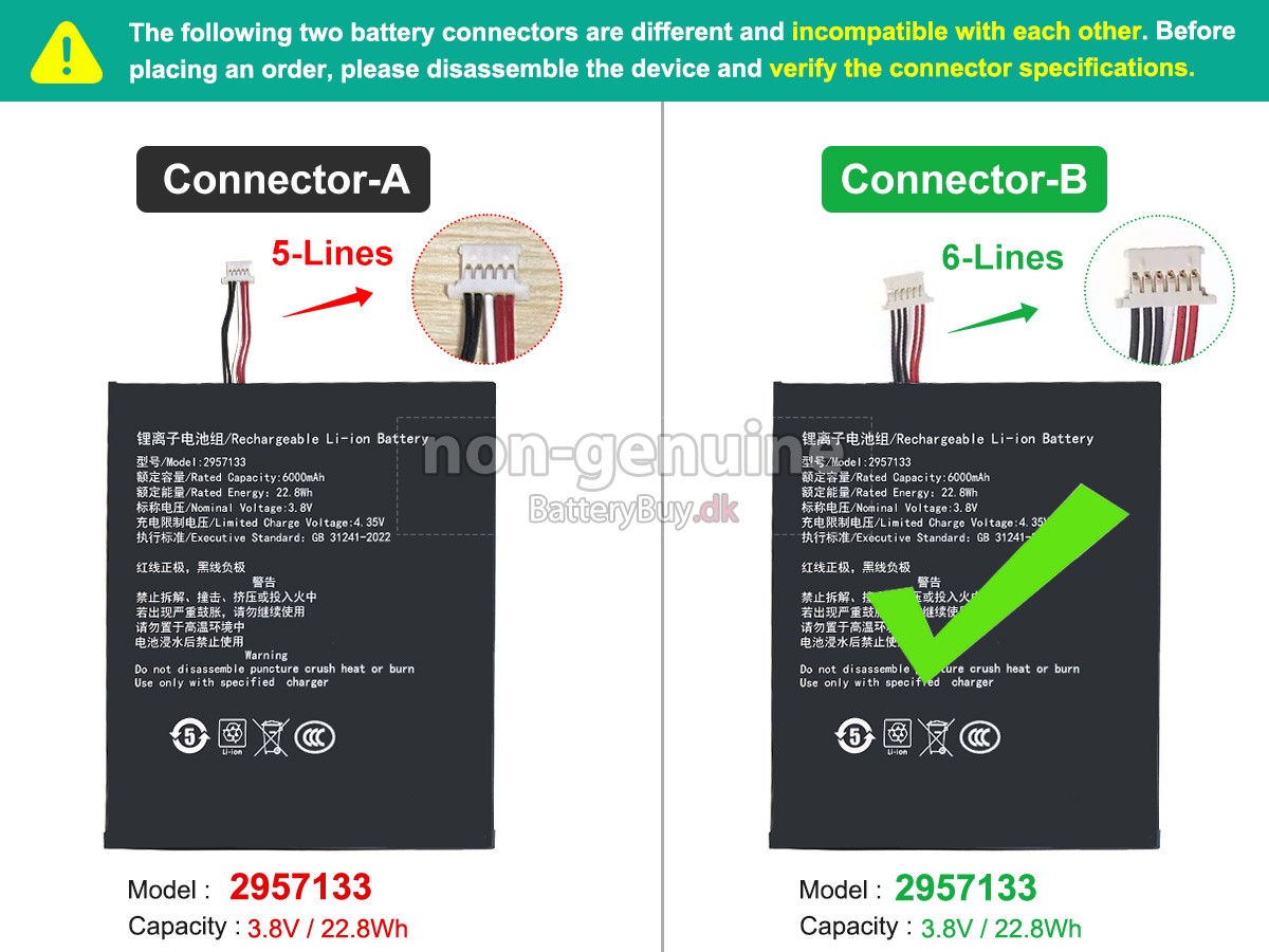 Teclast TA10 udskiftningsbatteri