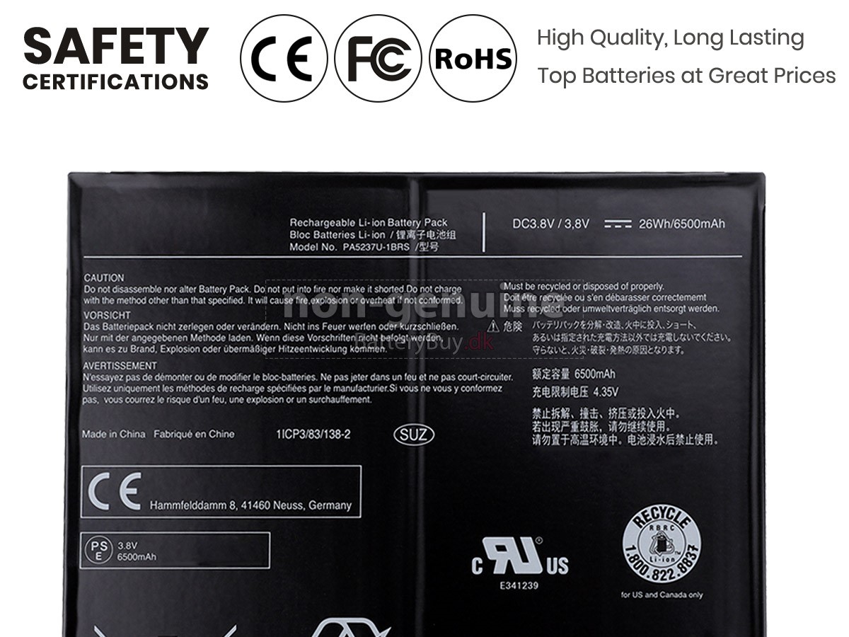 Toshiba PA5237U-1BRS laptop udskiftningsbatteri