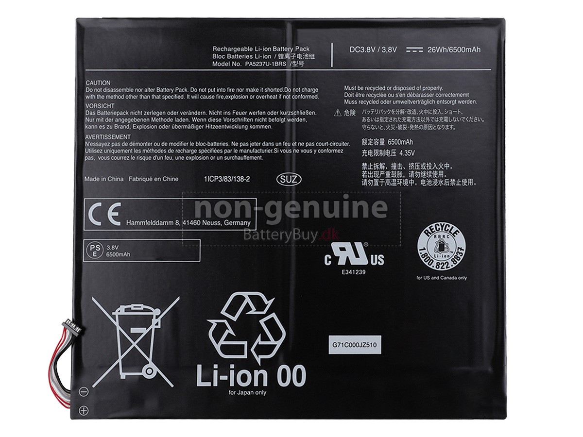Toshiba PA5237U-1BRS laptop udskiftningsbatteri