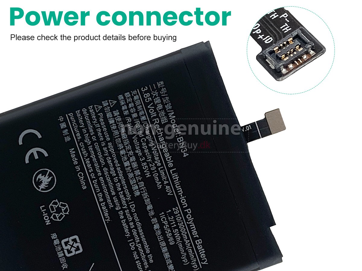 XiaoMi BN34 udskiftningsbatteri
